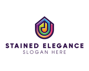 Corlorful Gradient Stained Glass logo design