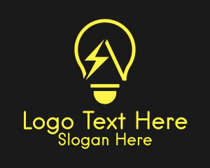 Yellow - Yellow Thunderbolt Lightbulb logo design