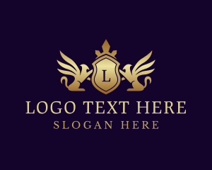 Luxurious - Luxury Crown Griffin Shield logo design