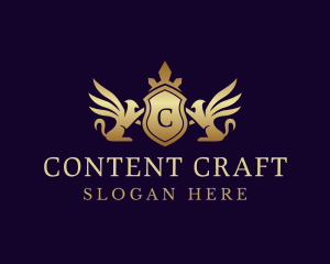 Luxury Crown Griffin Shield logo design