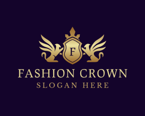 Luxury Crown Griffin Shield logo design