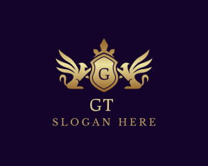 Luxury Crown Griffin Shield logo design