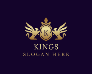 Luxury Crown Griffin Shield logo design