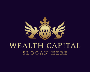 Luxury Crown Griffin Shield logo design