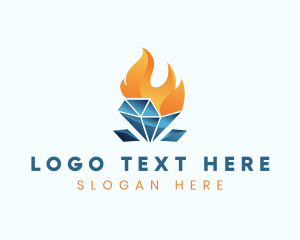 High End - Crystal Flame Jewelry logo design