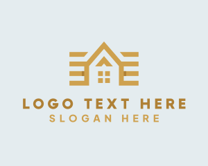 House - Golden House Roof logo design