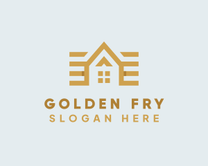 Golden House Roof logo design