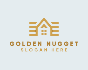 Golden House Roof logo design