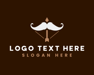 Razor - Mustache Arrow Barber logo design