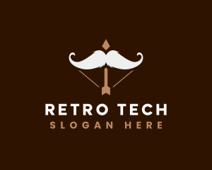 Mustache Arrow Barber logo design