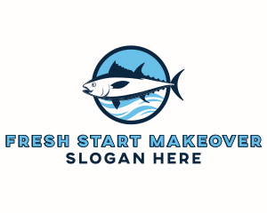 Ocean Tuna Fish logo design