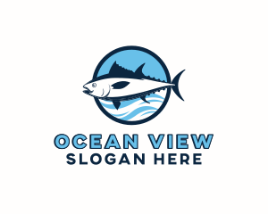 Ocean Tuna Fish logo design