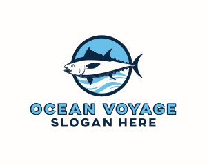 Ocean Tuna Fish logo design