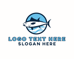 River - Ocean Tuna Fish logo design