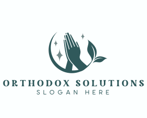 Orthodox - Sacred Leaf Hand Prayer logo design