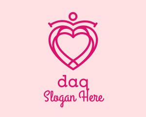 Romantic - Heart Pendant Outline logo design