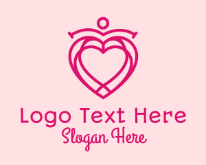 Couple - Heart Pendant Outline logo design
