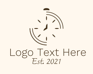Seconds - Minimalist Stopwatch Time logo design