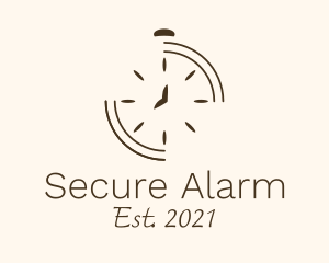 Alarm - Minimalist Stopwatch Time logo design