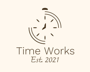 Time - Minimalist Stopwatch Time logo design