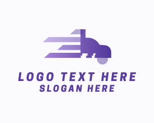 Moving Company - Purple Fast Truck logo design