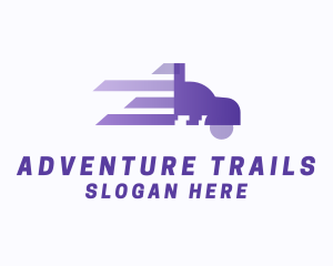 Purple Fast Truck logo design