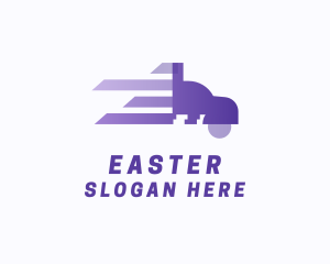 Purple Fast Truck logo design