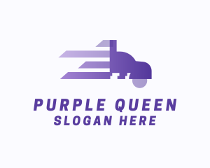 Purple Fast Truck logo design