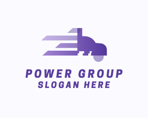 Trailer - Purple Fast Truck logo design