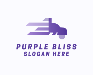 Purple Fast Truck logo design