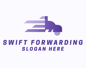 Purple Fast Truck logo design