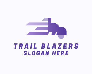 Purple Fast Truck logo design