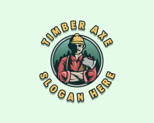 Lumberjack Axe Woodcutter logo design