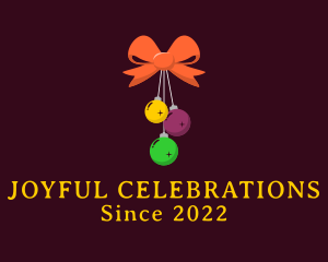 Festivity - Christmas Ribbon Balls logo design