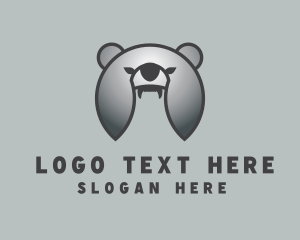 Predator - Silver Helmet Bear logo design
