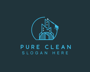 Clean Building Pressure Washer logo design