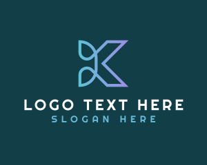 Digital Media - Digital Technology Business Letter K logo design