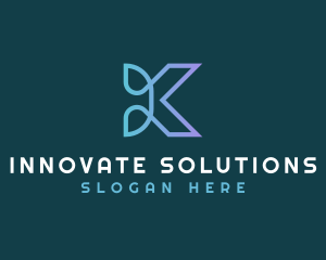 Digital Technology Business Letter K Logo