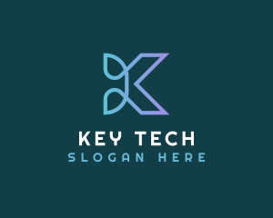 Digital Technology Business Letter K logo design