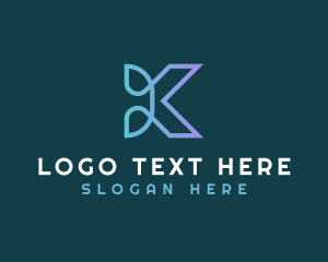 Letter K - Digital Technology Business Letter K logo design