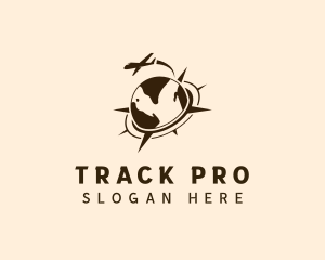 Tracker - Compass Airplane Travel logo design