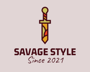 Barbaric - Multicolor Dagger Sword logo design