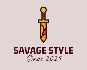 Multicolor Dagger Sword logo design