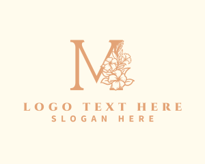 Letter - Floral Flower Florist Letter M logo design