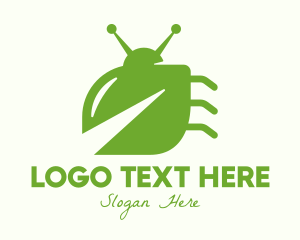 Eco - Green Leaf Bug logo design