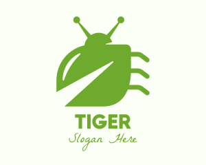 Eco - Green Leaf Bug logo design
