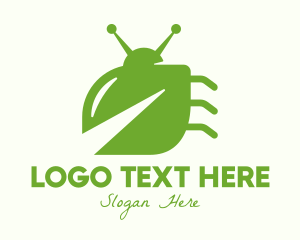 Pest Control - Green Leaf Bug logo design