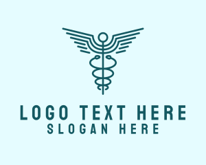 Checkup - Medical Healthcare Caduceus logo design