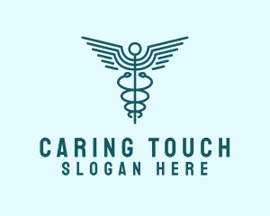 Caregiver - Medical Healthcare Caduceus logo design