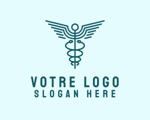 Caregiver - Medical Healthcare Caduceus logo design